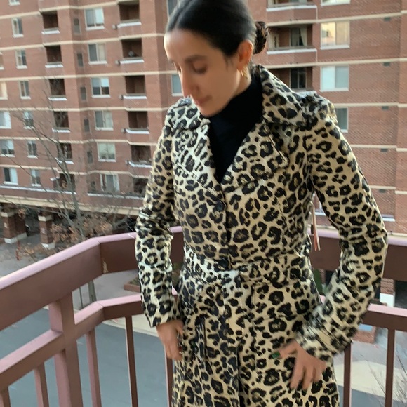Alice + Olivia Leopard Trench Coat - Picture 2 of 14